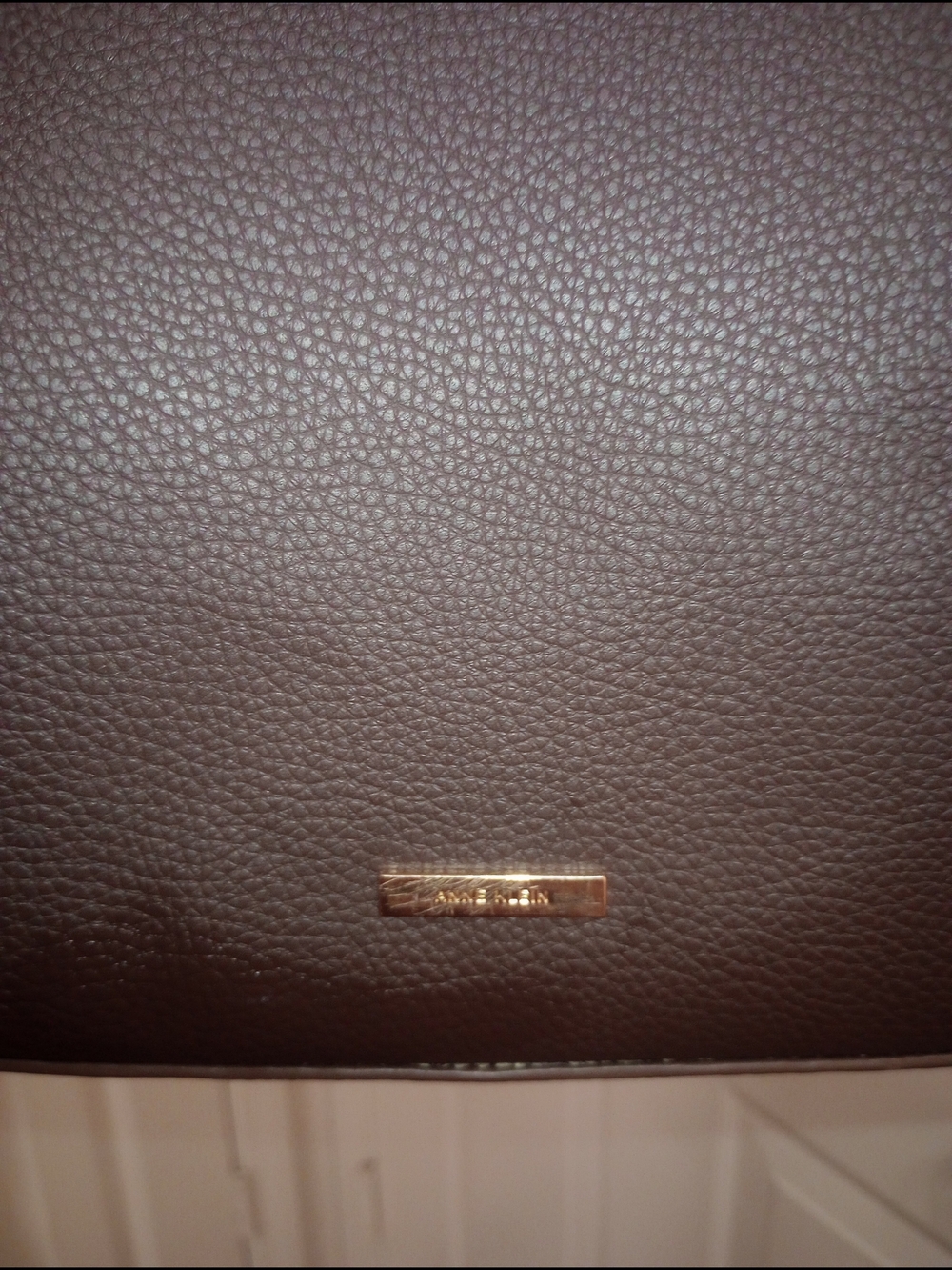 Anne Klein Dark Brown Leather Satchel ,Snakeskin Lined W. Matching Pouch - Picture 2 of 8